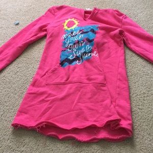 Pink cover up hoodie with ‘make yur own sunshine’